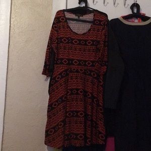 DONATING 3/9! Orange & Black Skater Dress sz 2x